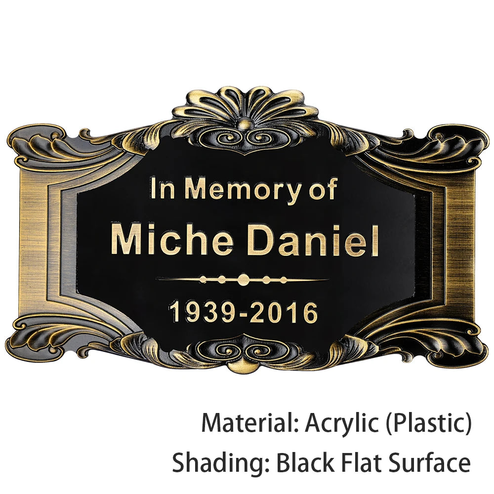 BILEEDA Personalized Memorial Plaque Engraved for Loved Ones Grave Marker