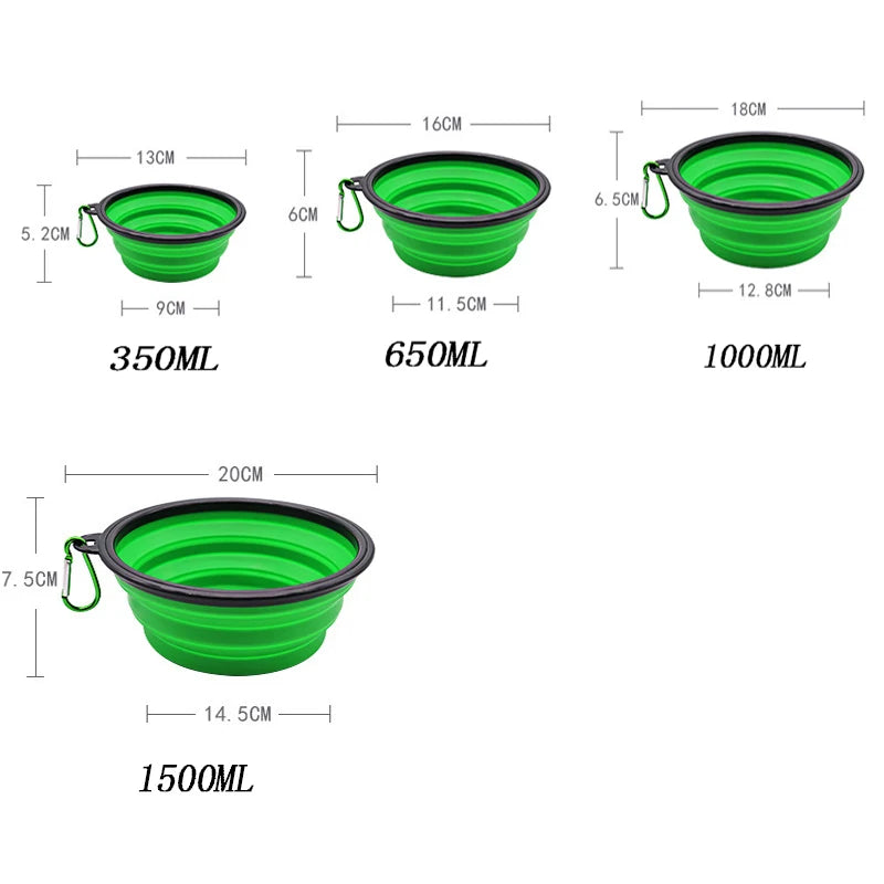 Folding Silicone Dog Feeder Bowl 2 In 1 Travel Dispenser