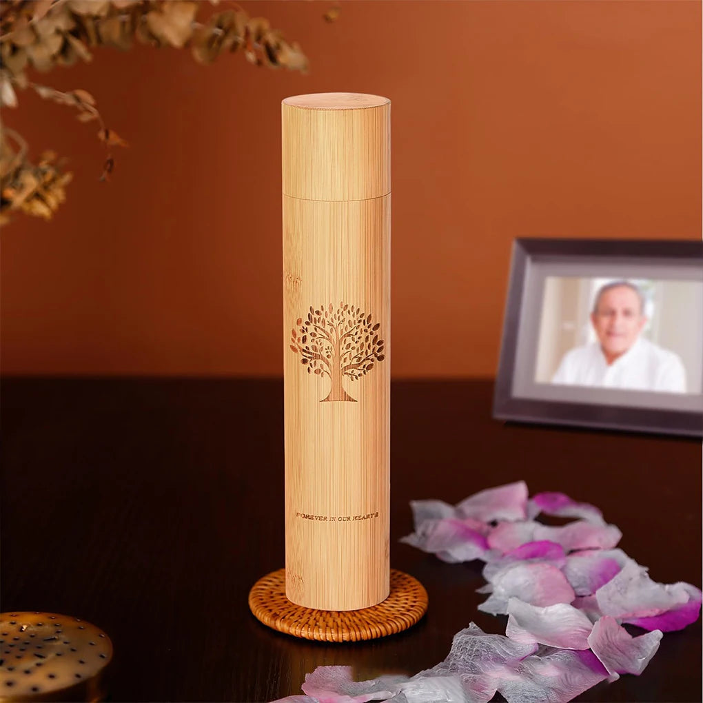 2Pcs/Set Bamboo Scattering Urn Set Small Bamboo Scattering Urns For Pets Ashes Cremation Ashes Tube Urns For Dog Cat Pet Ashes