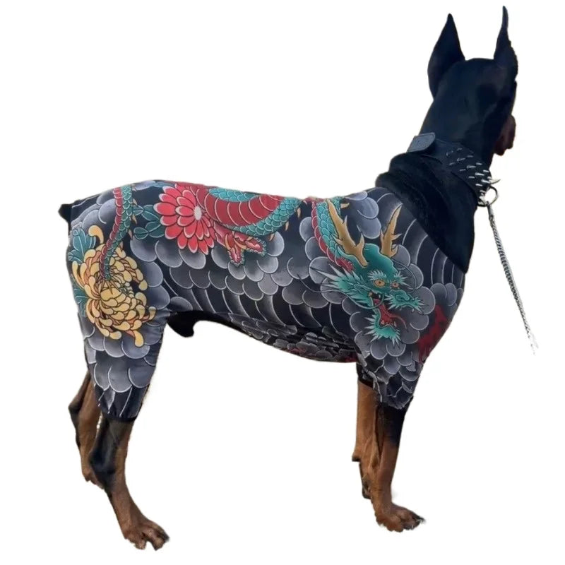 Dog Tattoo Print Shirt For Pets Four Seasons Dog Apparel