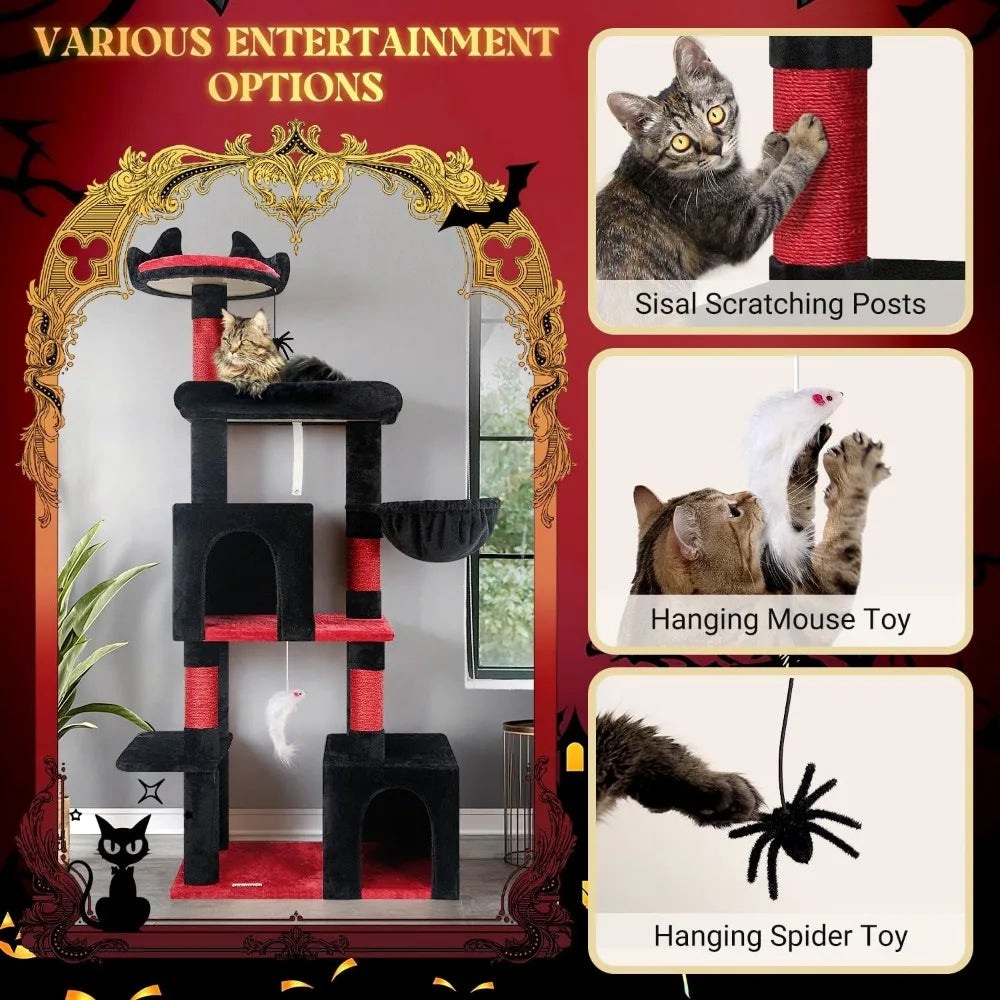 Globlazer Gothic Cat Tree With Indoor Scratching Posts