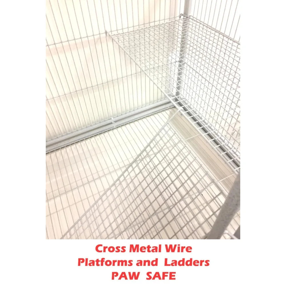LARGE 54" DOUBLE Dividered Chew-Proof Cage For Chinchilla Ferret Glider Rat Mice
