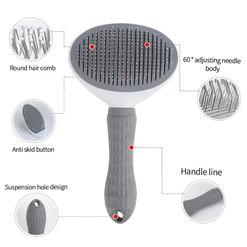AEHOME Self Cleaning Hair Brush For Dogs Cats Dematting Comb