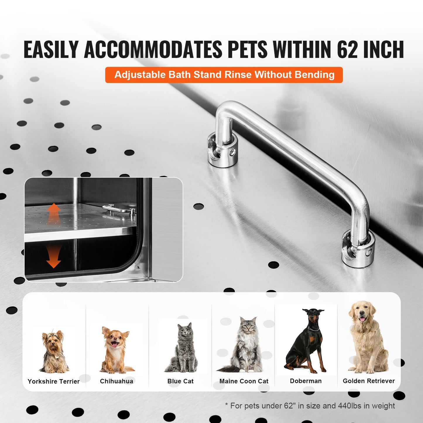 VEVOR Pet Grooming Tub Stainless Steel With Ramp Bath Station