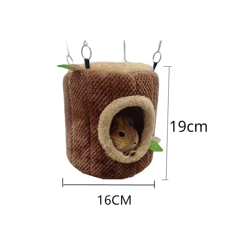 NONECN Tree Stump Hamster Hammock Nest Bed Small Animal