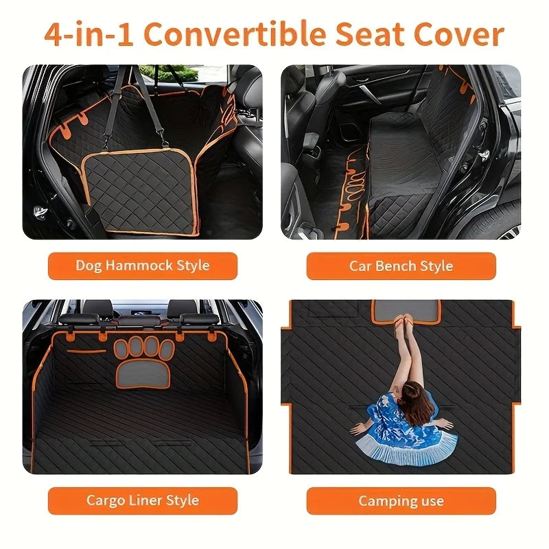 NONECN Dog Seat Cover Hammock For Cars Scratch Resistant Waterproof
