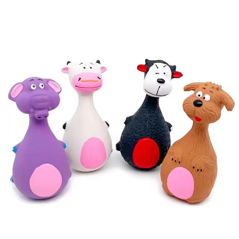 Fat Bellied Cartoon Bite Resistant Latex Squeak Dog Toy
