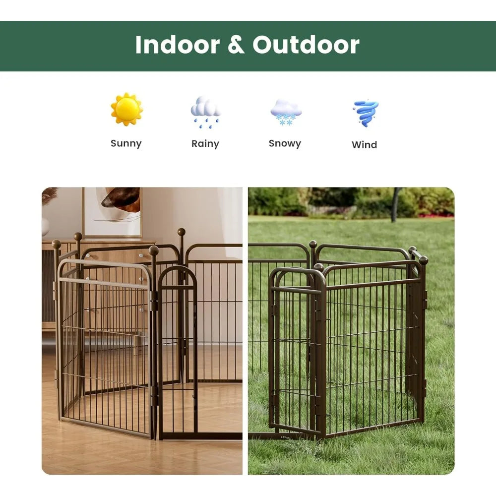 MKDKH Dog Playpen 16 Panel Indoor Outdoor Exercise Yard