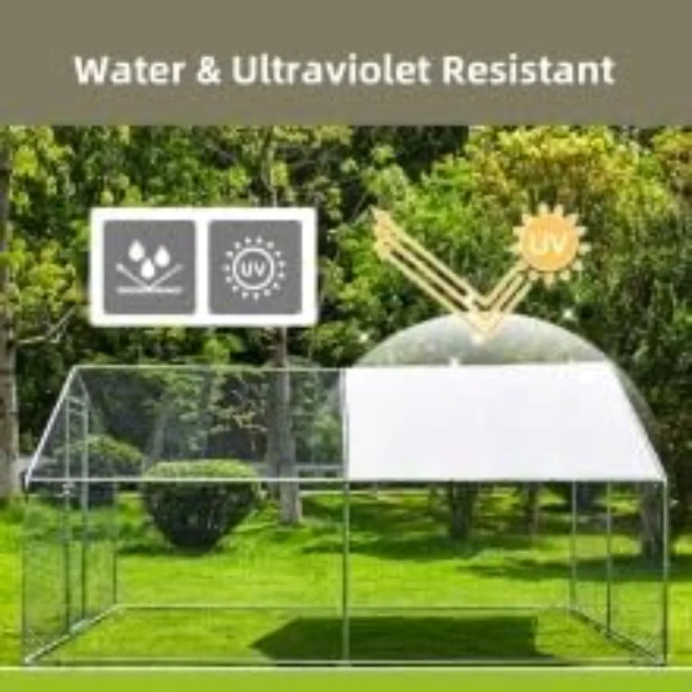 MKDK Outdoor Walkin Poultry Coop Run For Backyard Chickens