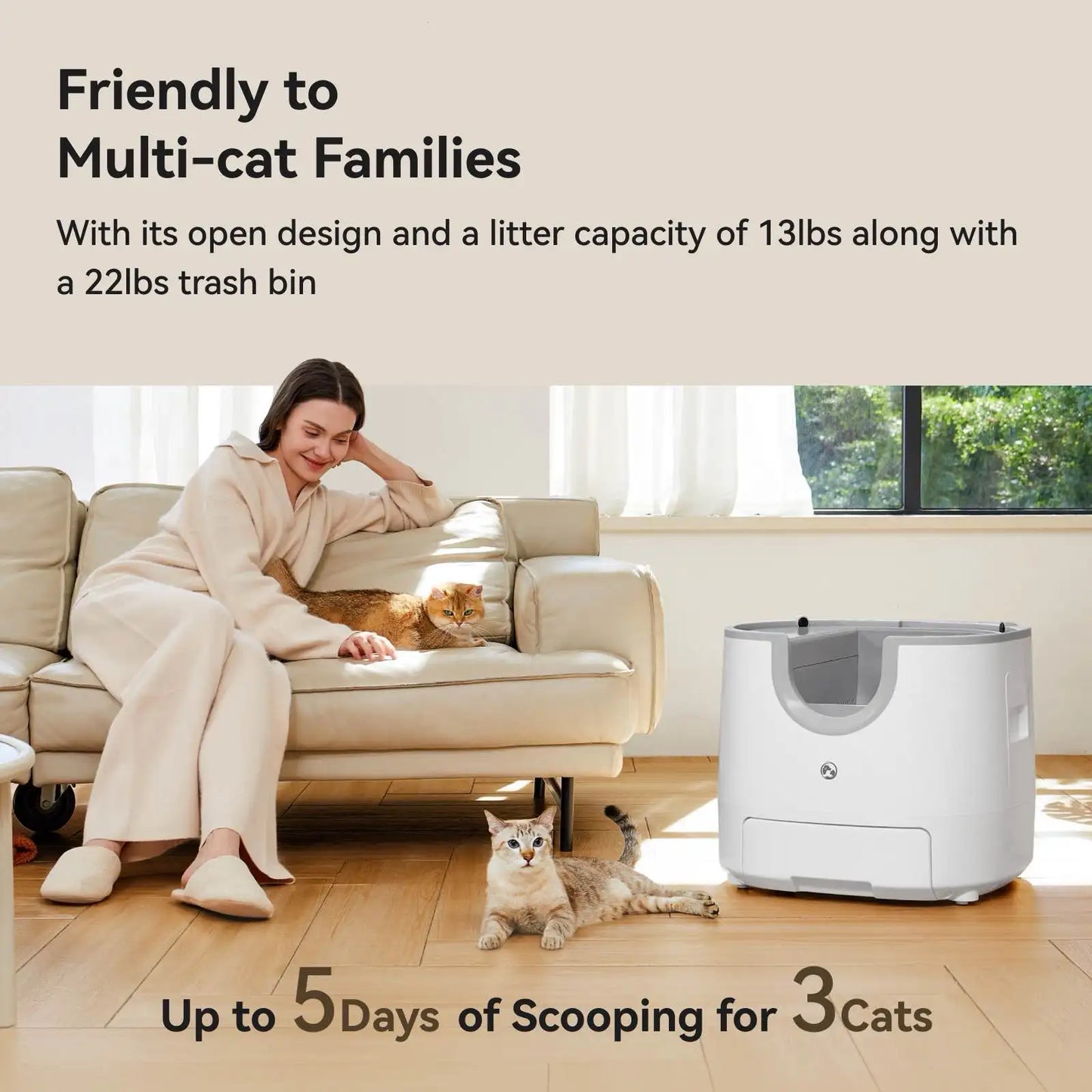 Furoomate Automatic Self-Cleaning Cat Litter Box High-Capacity Pet Toilet Tray