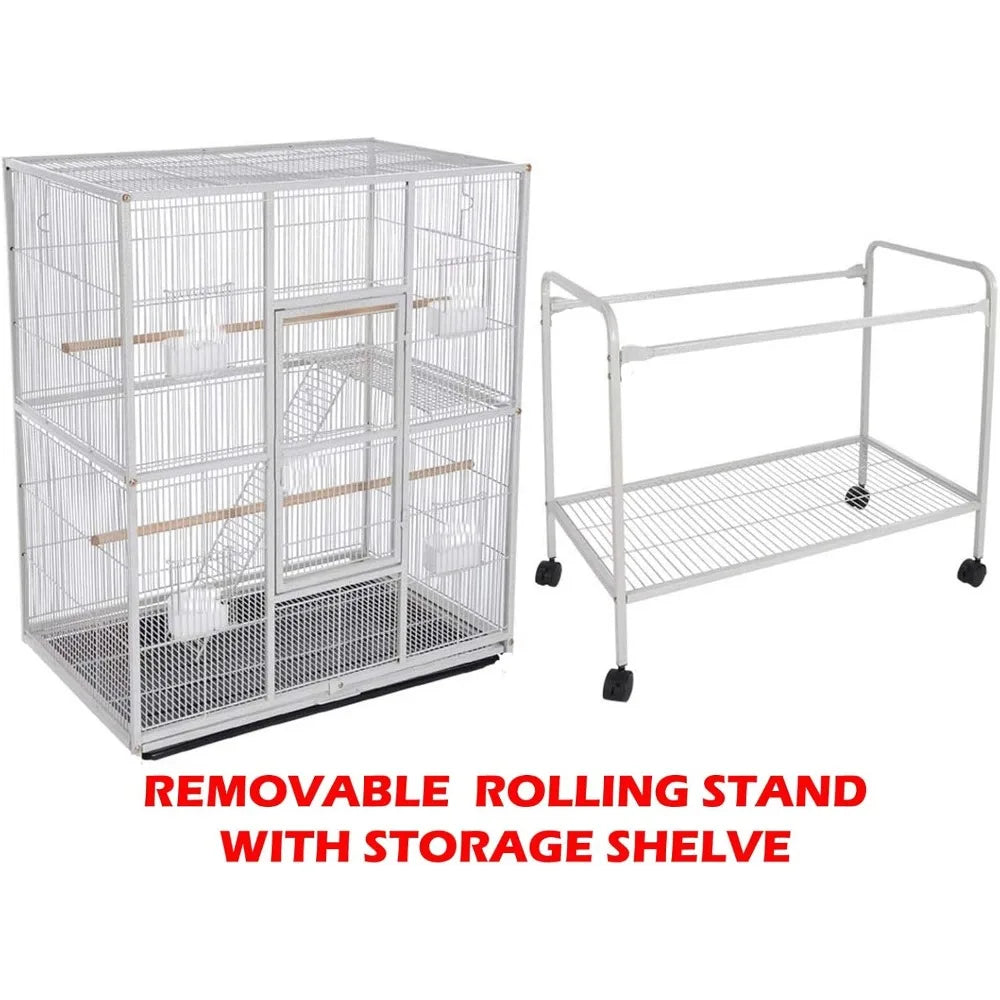 Gap Center Divider Bird Cage With Nest Box Breeder Cage