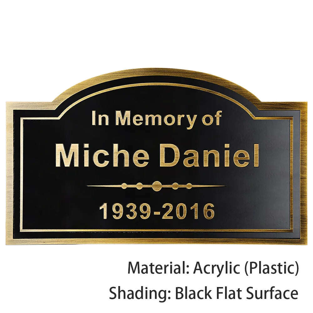 BILEEDA Personalized Memorial Plaque Engraved for Loved Ones Grave Marker