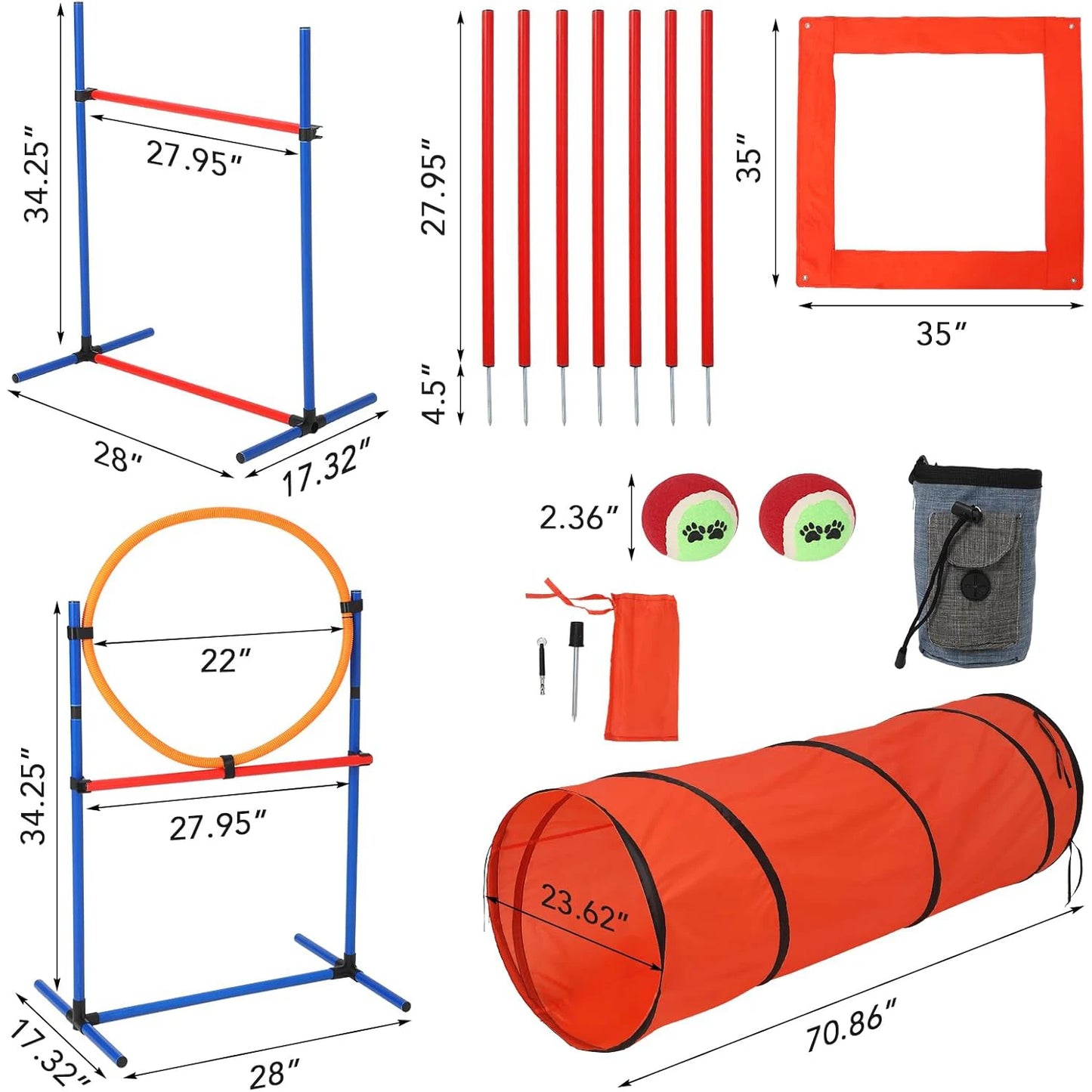 HiMISSH 87 Piece Dog Agility Training Set Obstacle Course
