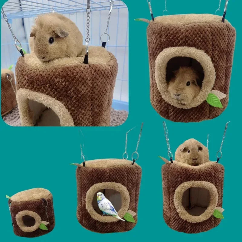 NONECN Tree Stump Hamster Hammock Nest Bed Small Animal