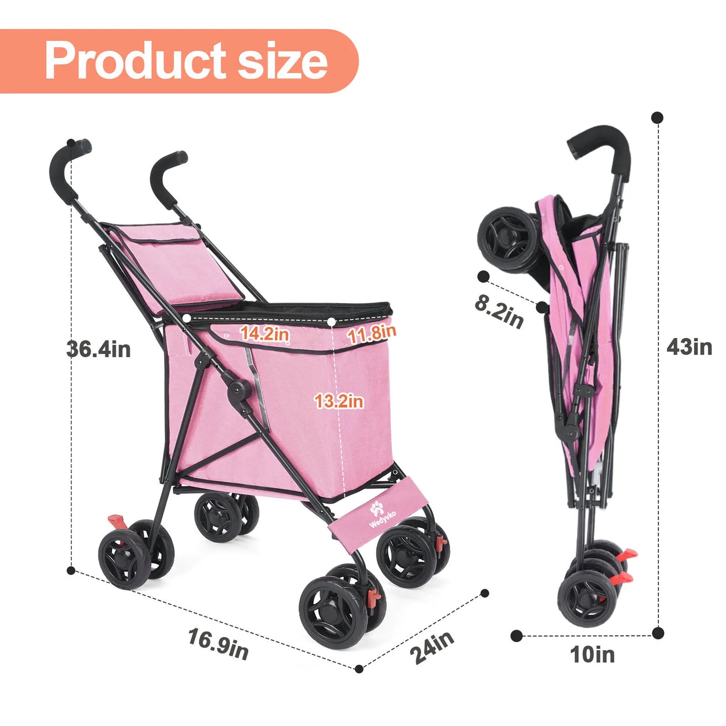 Wedyvko Garden Cart Heavy Duty Folding Wagon 75kg Capacity