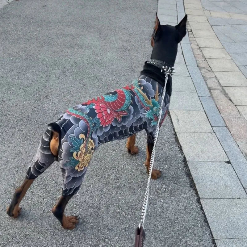 Dog Tattoo Print Shirt For Pets Four Seasons Dog Apparel
