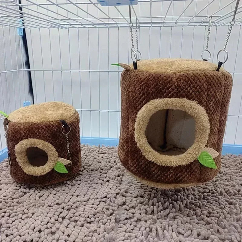 NONECN Tree Stump Hamster Hammock Nest Bed Small Animal