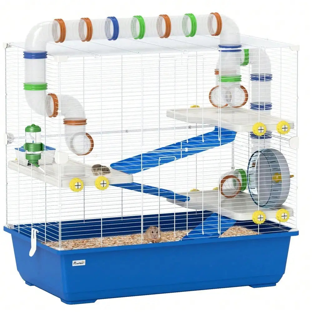 Hamster Cage, 4 Tier Rat Cage with Tunnel Tube System