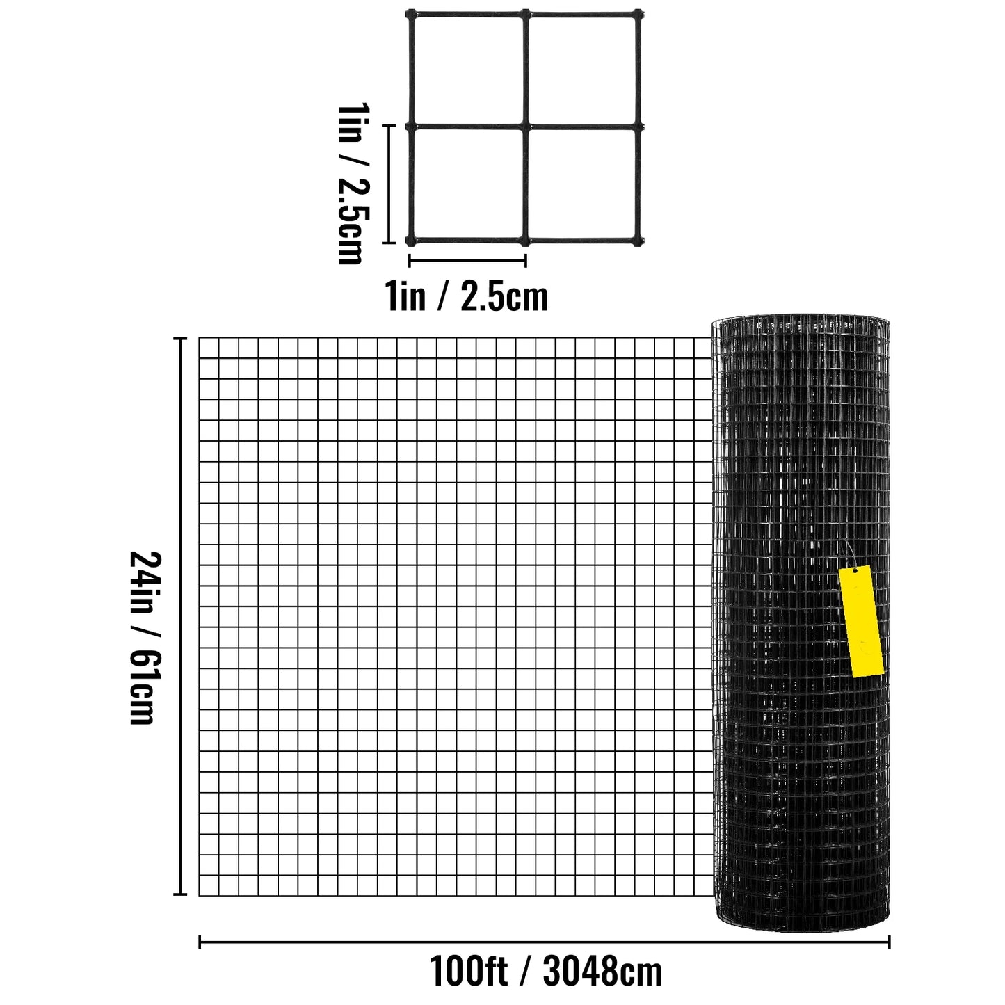 SucceBuy Vinyl Coated Welded Wire Fence Hardware Cloth 16 Gauge
