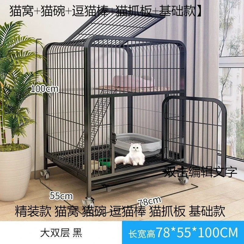 Hign Concerned CX Cat Cage Indoor Villa Two Floors Cat Nest