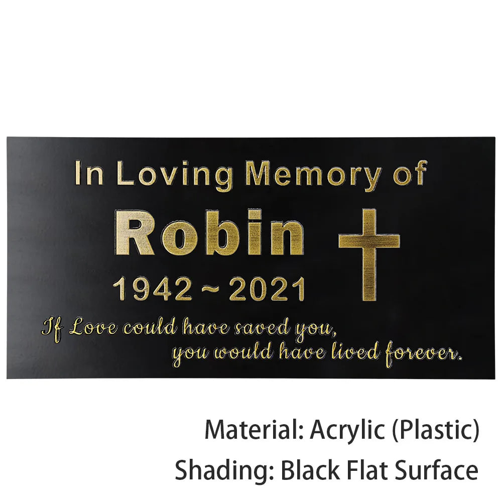 BILEEDA Personalized Memorial Plaque Engraved for Loved Ones Grave Marker