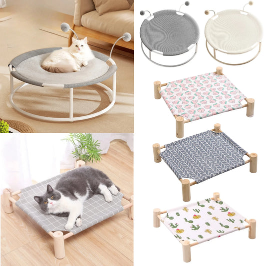 1 Raised Cat Hammock Bed, Removable and Washable Soft Mattress for Cats and Dogs, Comfortable and Breathable Raised Cat Bed, Removable Indoor/Outdoor Pet Trampoline, Strong Structure and Stable, Suitable for Cats and Dogs.