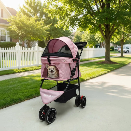 CHIHUAHUA Pet Stroller Foldable Portable Dog Cat Carrier For Travel