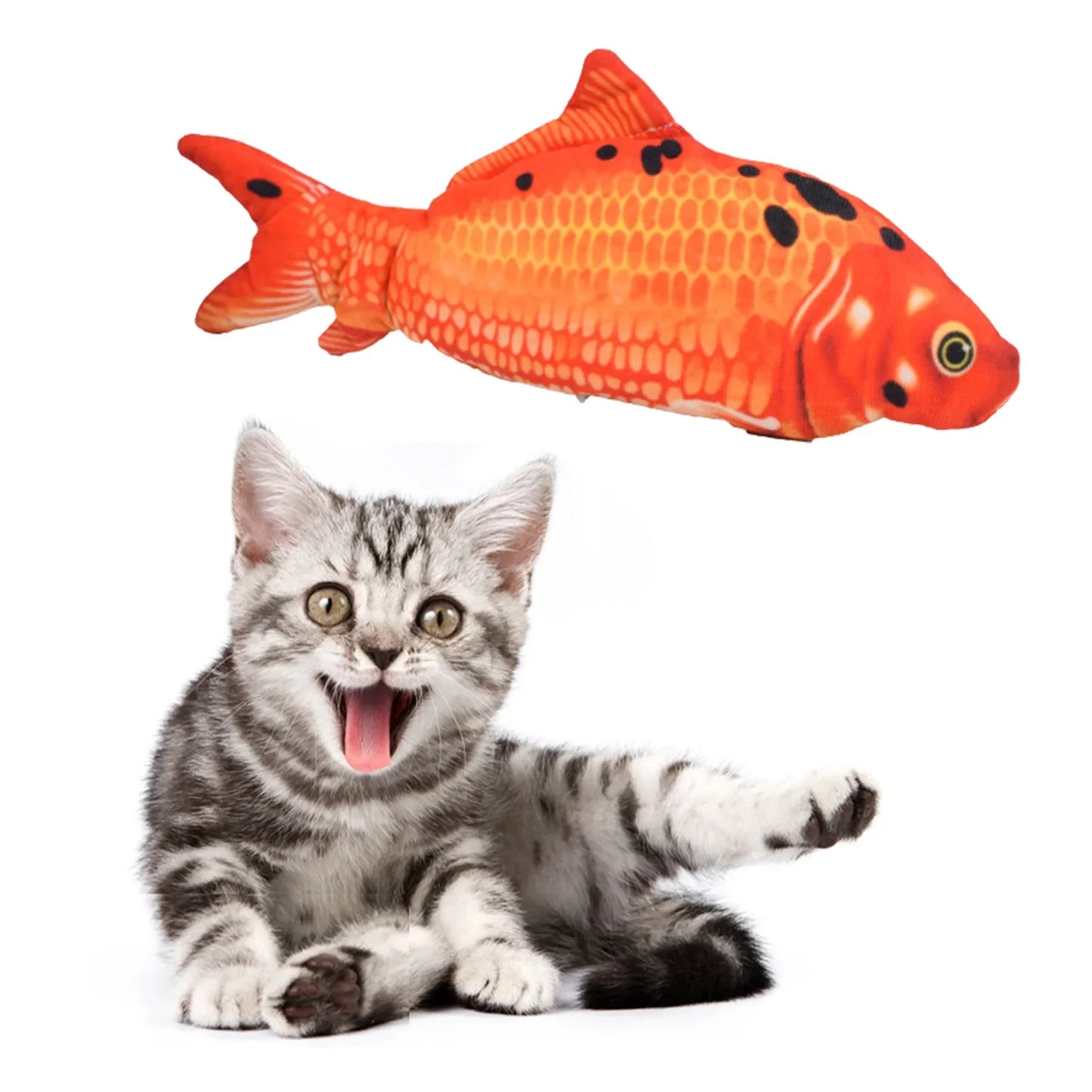 Interactive USB Fish Cat Toy Chew Bite Floppy Realistic Pet