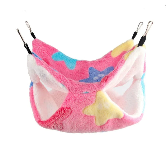 Hamster Guinea Pig Hammock Nest Double Layer Fleece Cage Accessory