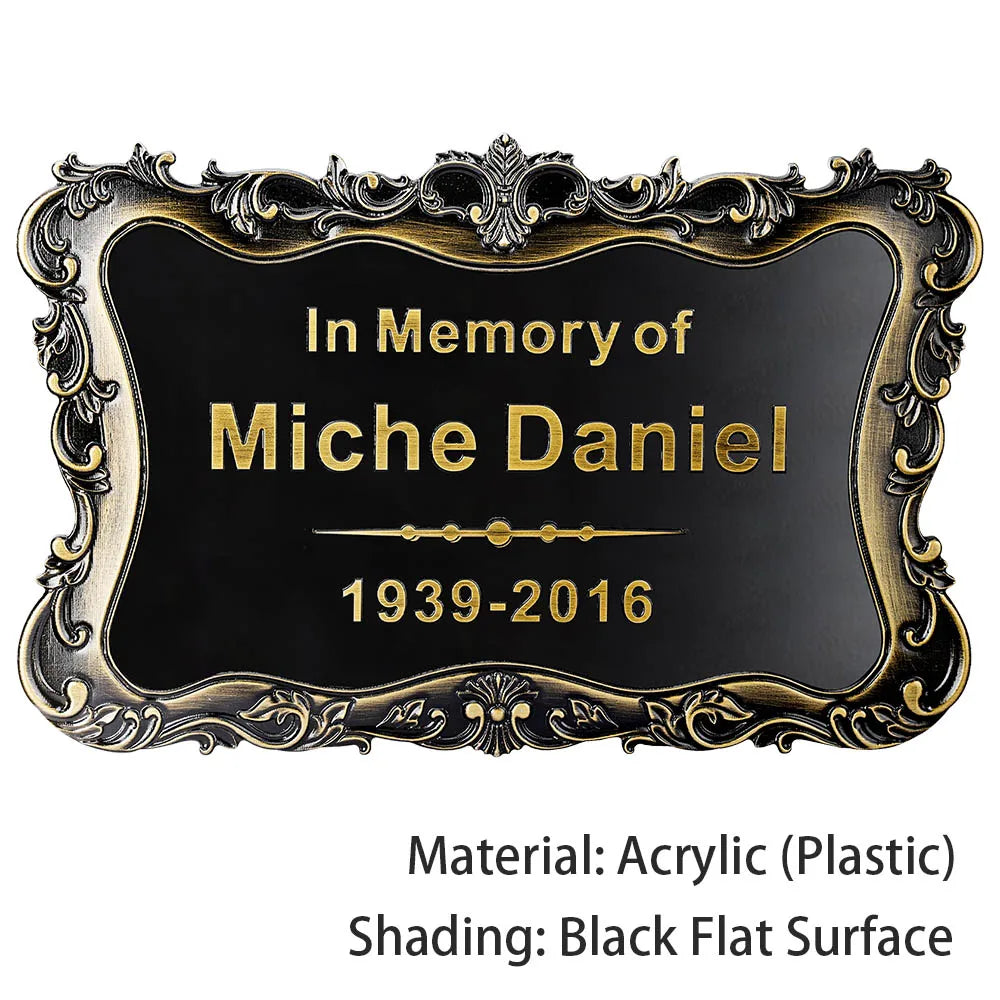 BILEEDA Personalized Memorial Plaque Engraved for Loved Ones Grave Marker