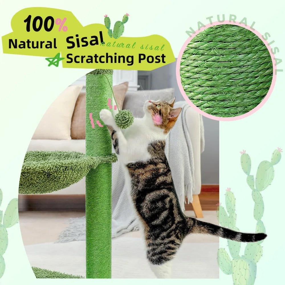 Breed PAWZ Road Cactus Cat Tree Interior Cat Tower Hammock