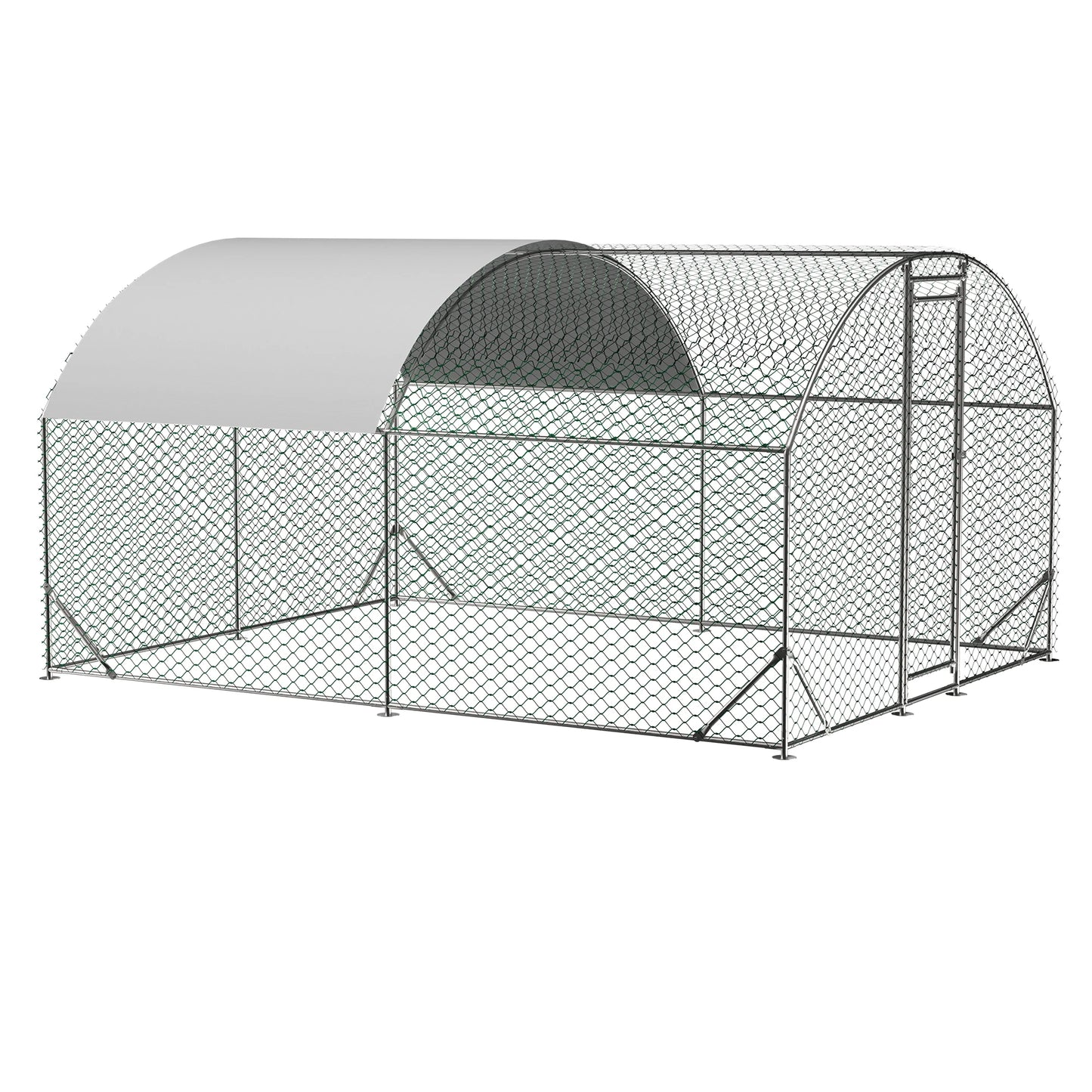 Metal Chicken Coop Walk In Chicken Run With Waterproof Cover