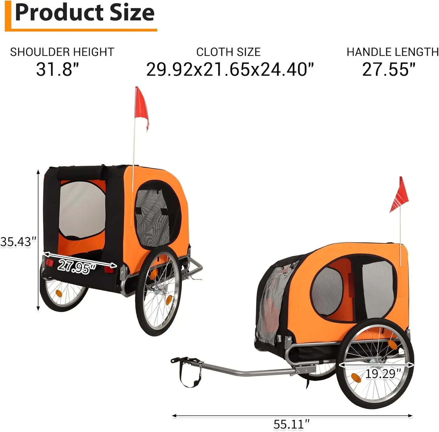 TWISTER.CK Dog Bike Trailer Carrier Foldable Oxford Fabric