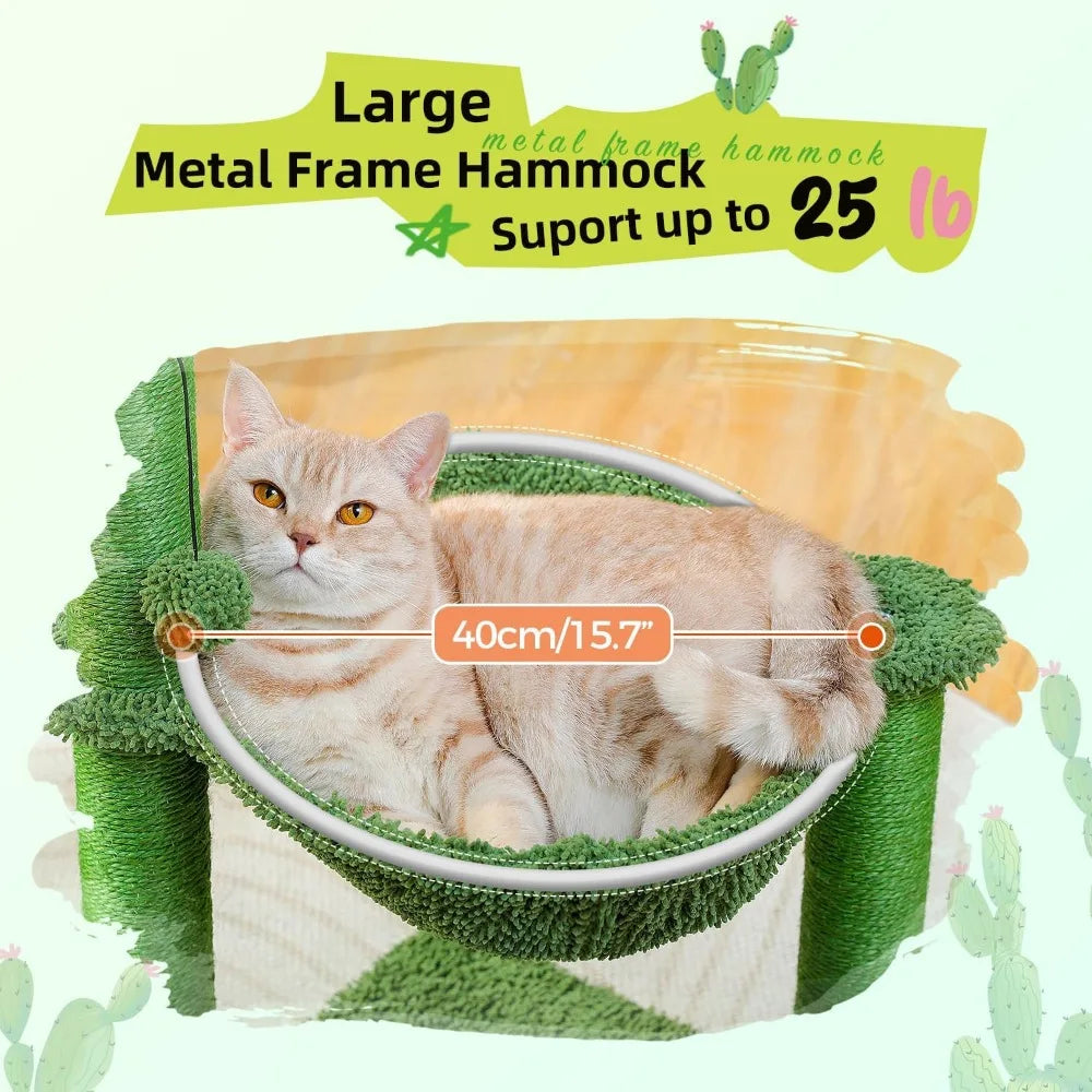 Breed PAWZ Road Cactus Cat Tree Interior Cat Tower Hammock