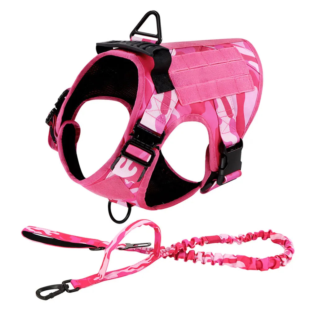 PETRAVEL Camouflage Dog Harness Adjustable Leash Training Vest German Shepherd