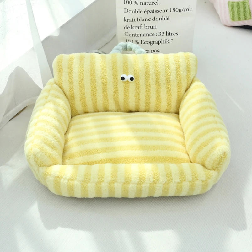 Linen Winter Warm Pet Bed Sofa For Small Dogs Cats