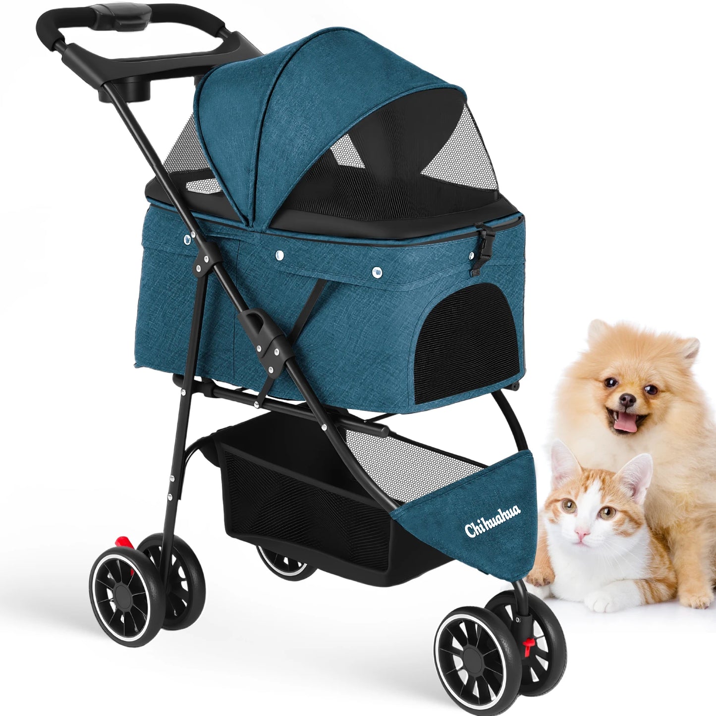 CHIHUAHUA Pet Stroller Foldable Portable Dog Cat Carrier For Travel