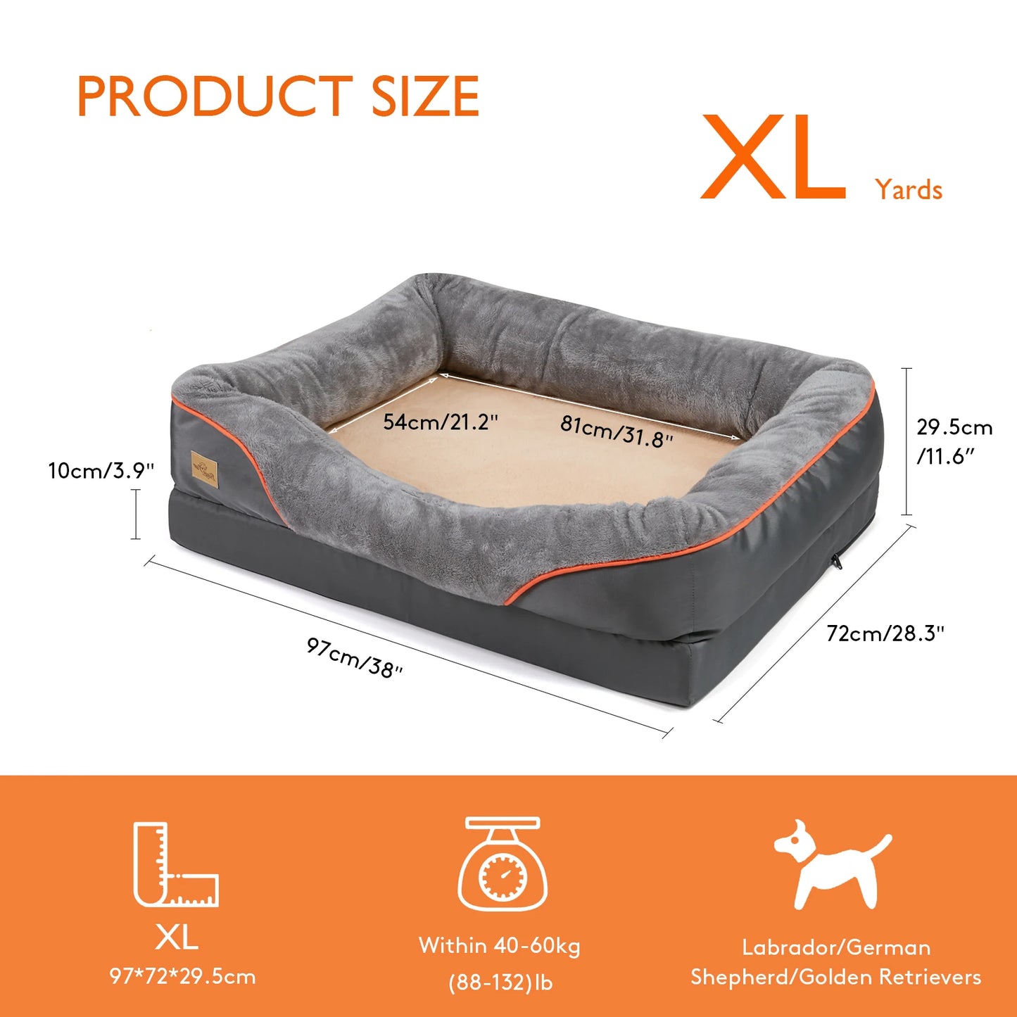 BINGOPAW Anti Allergy Dog Bed Warm Fleece Removable Cover Waterproof