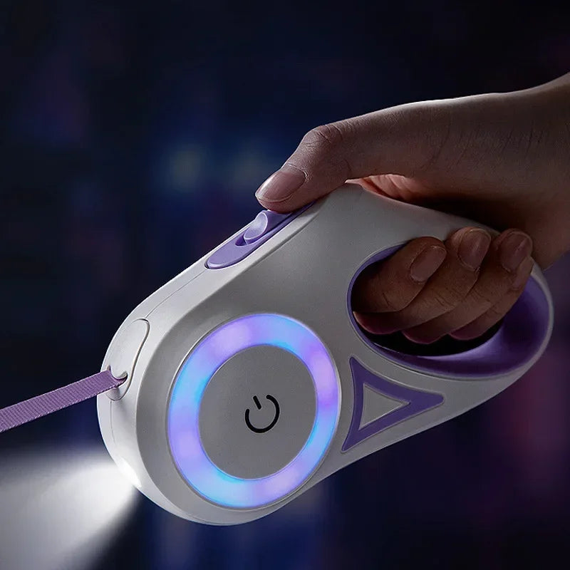 LED Luminous Retractable Dog Leash For Outdoor Pets