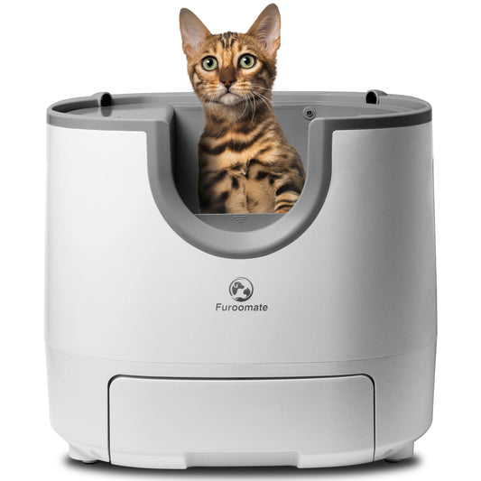 Furoomate SelfCleaning Cat Litter Box OpenTop Advanced Safety Sensors