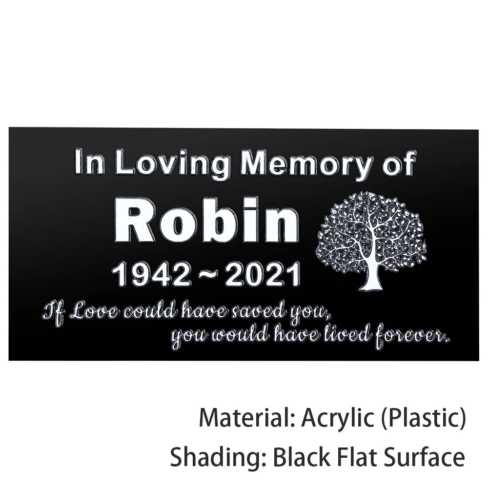 BILEEDA Personalized Memorial Plaque Engraved for Loved Ones Grave Marker