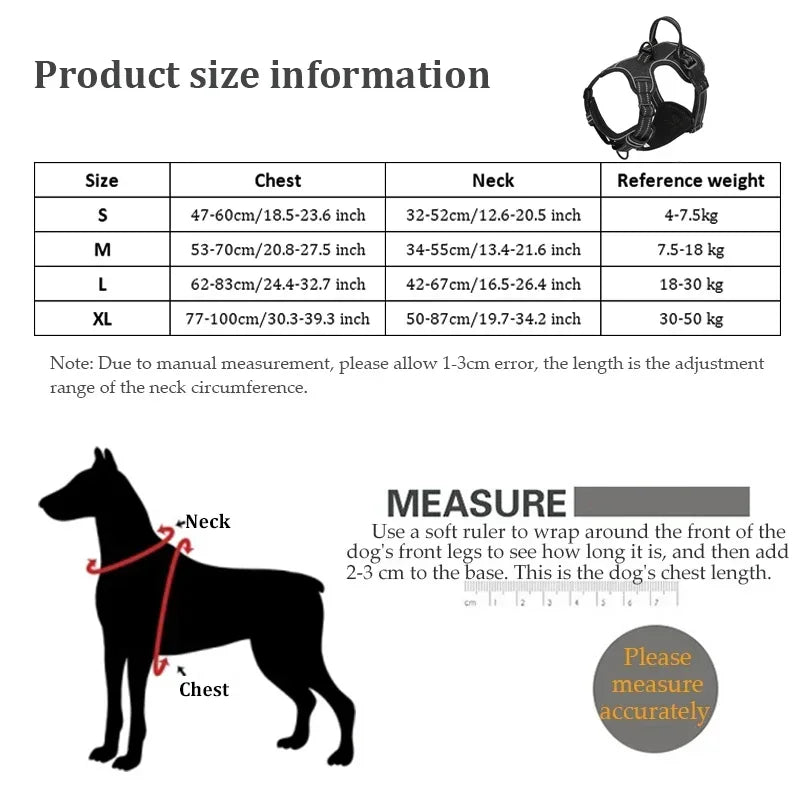 NONECN Reflective Adjustable Nylon Dog Harness Vest No Pull