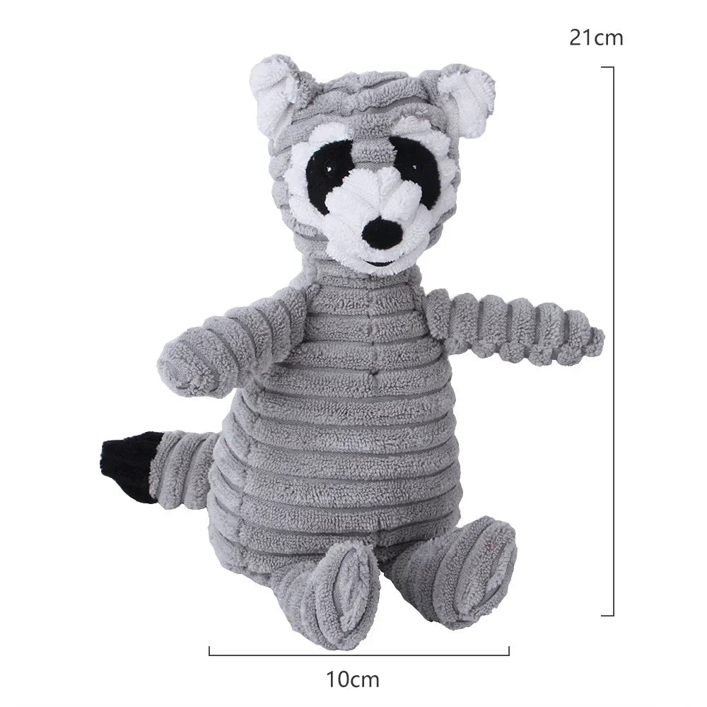 Corduroy Plush Dog Toy Bite Resistant Squeaky For All Dogs