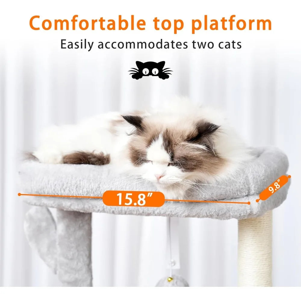 Heybly Cat Tree With Scratching Post And Plush Platform