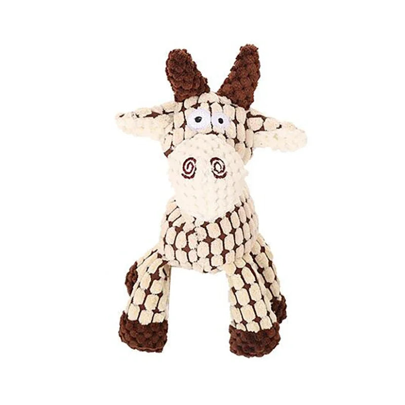 Corduroy Plush Dog Toy Bite Resistant Squeaky For All Dogs