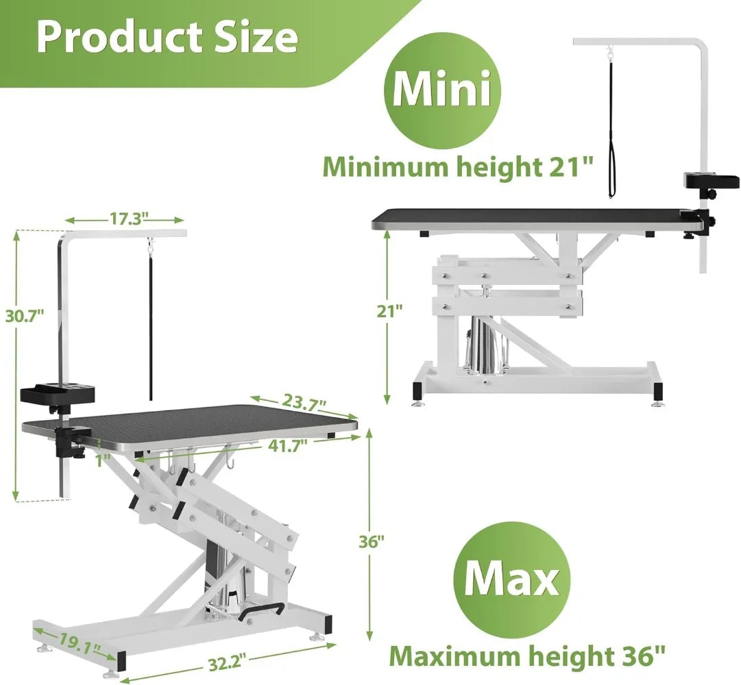 Hign-Con Concerned Hydraulic Pet Grooming Table With Armrests