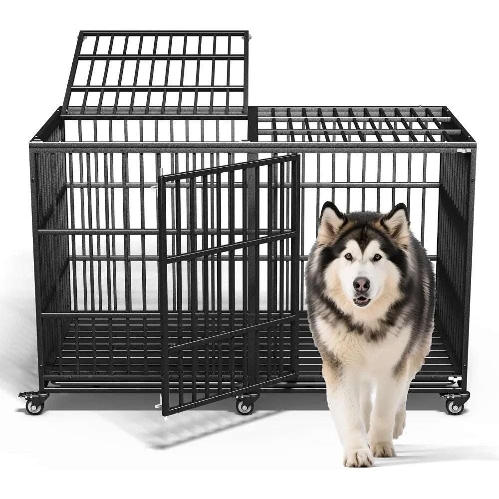 Hign-concerned Heavy Duty Dog Crate With Double Doors