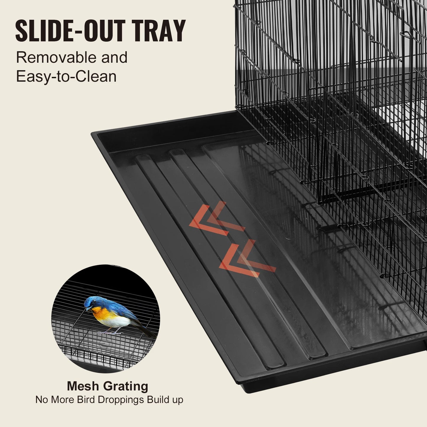 SucceBuy Flight Bird Cage With Divider For Travel And Pet Birds