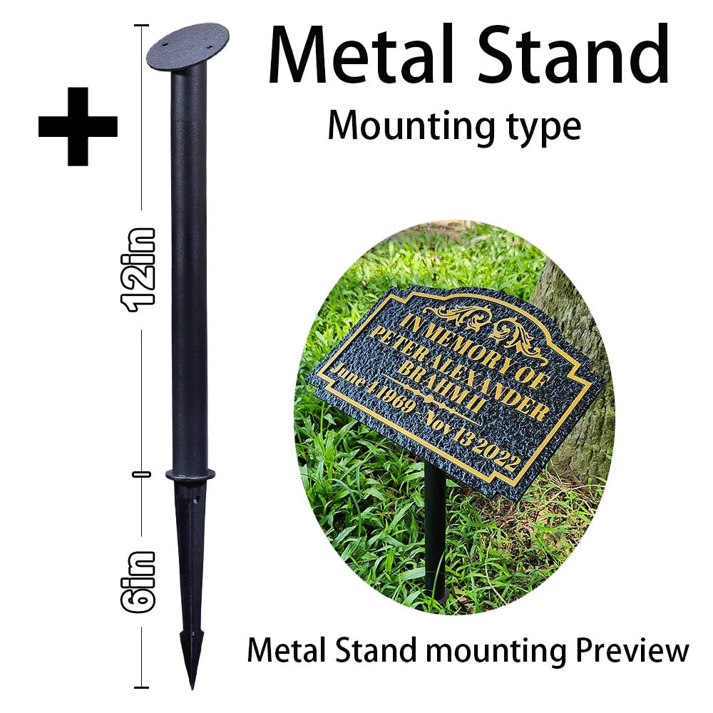 BILEEDA Personalized Memorial Plaque Engraved for Loved Ones Grave Marker