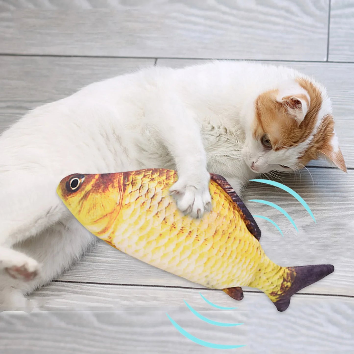 Interactive USB Fish Cat Toy Chew Bite Floppy Realistic Pet